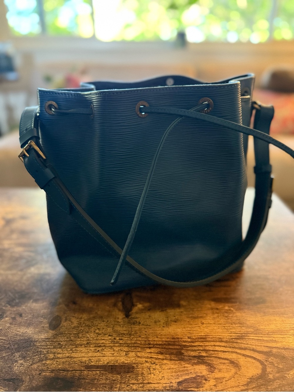 Louis Vuitton Noe Epi Leather Shoulder Bag- Toledo Blue
